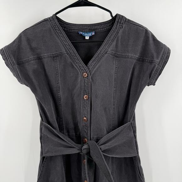 TRULY ME BY SARASARA Jumpsuit Girls Size 14 Gray Cotton Linen Stretch Tie Waist - Picture 4 of 13